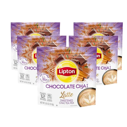 Lipton Chocolate Chai con especias orgánicas añade leche no láctea de elección estilo café para té caliente o helado chocolate Chai Latte sin
