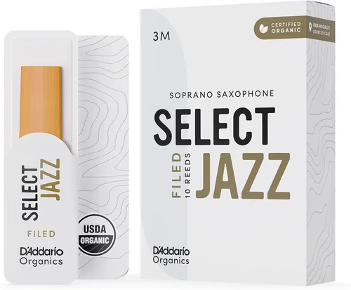 Vista 10 de D'Addario Organic Select Jazz Unfiled - Cañas de saxofón soprano - Cañas de saxofón - Selladas individualmente - 3 duras, paquete de 10