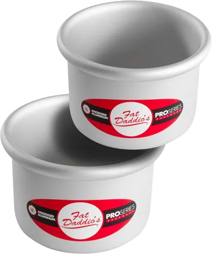 Vista 7 de Fat Daddio's Juego de moldes para pasteles redondos uniformes de aluminio anodizado de 4 niveles, profundidad de 3 pulgadas