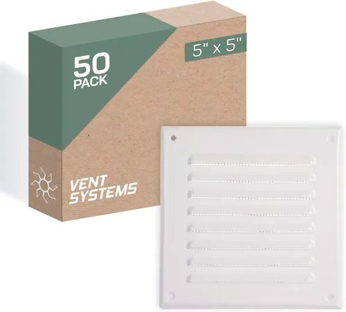 Vista 26 de Vent Systems – 3.35 x 9.84 pulgadas (interior) rejilla de ventilación de aire rectangular de metal blanco para alero, cubierta de rejilla, deflector