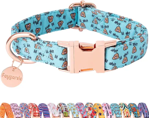 Vista 17 de Faygarsle Collar de perro floral para niñas y perras, collar suave y elegante para mascotas con diseño de flores, collar negro ideal para perros
