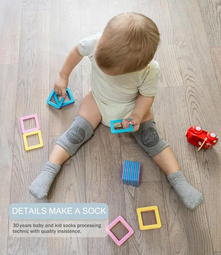 Vista 2 de Calcetines de media altura con agarres para bebés (9 pares) para niños pequeños de 0-7 años