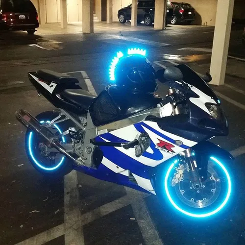 Vista 5 de Cinta reflectante azul de gran intensidad con derechos de autor de customTAYLOR33. Cinta de seguridad (Debes elegir el tamaño de la cinta), Azul