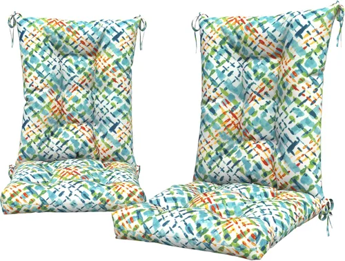 DYTXIII Juego de 2 cojines para sillas mecedoras para uso en exteriores e interiores, resistentes al agua, almohadillas para sillas de respaldo alto