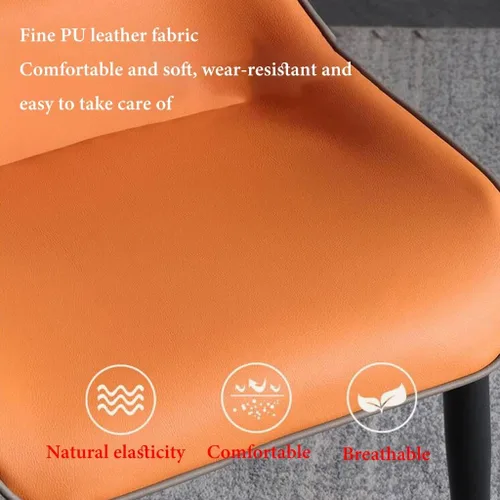 Vista 4 de Dining Chairs Modern Mid Century, Kitchen Dining Chairs Upholstered Back Chair Accent Chairs for Office, Steel Frame Leg Makeup Chair, Bedroom /Beige