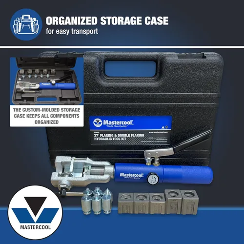 Vista 6 de Mastercool 72480 Kit de herramientas hidráulicas y de abocardado – Abocardes dobles de 37° y 37° para conexiones AN, aviación y automoción