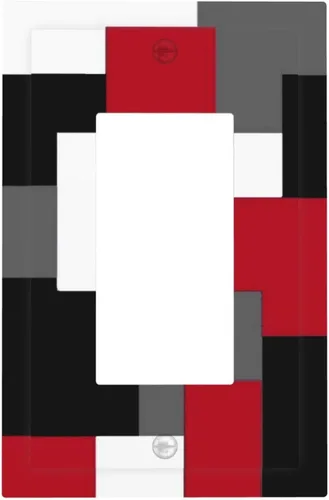 Vista 195 de Taupe Beige Marrón Gris Abstracto Arte 1-Banda Interruptor de Luz Doble de Recepción Placa de Pared Toma Cubiertas Eléctricas Decorativas Modernas