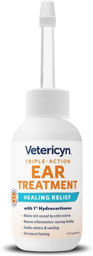 Vista 2 de Vetericyn Tratamiento de oído de triple acción para perros y gatos - Gotas para los oídos con 1% de hidrocortisona para el alivio de la infección