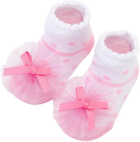 Vista 6 de Newborn Baby-girls Socks and Bow Infant Toddler Ankle Socks