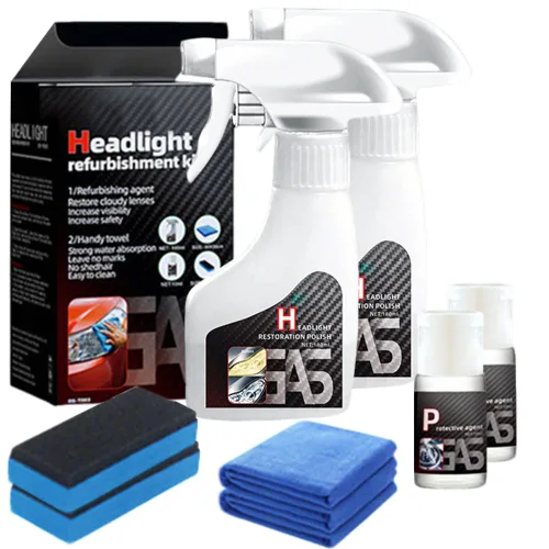 Vista 7 de Kit de fluido de restauración de faros de automóvil, nuevo kit de fluido de restauración de faros automotrices oxidados 2025, pulido multifuncional