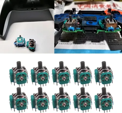 Vista 3 de 10 piezas de repuesto para controlador de joystick analógico, compatible con PS4, PlayStation 4, azul