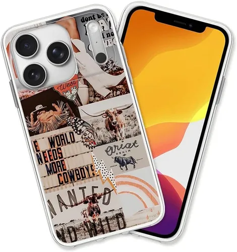 Vista 11 de Diseño para iPhone 14 Pro Max, diseño de acuarela de perros, collage de Pug para iPhone, protección a prueba de golpes, funda transparente de TPU
