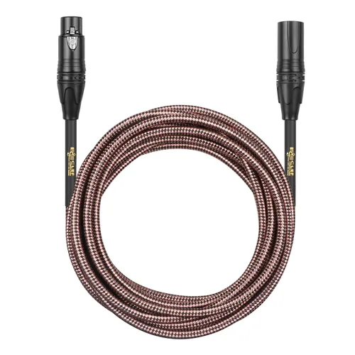 Vista 3 de XLR macho a XLR hembra, 20 pies, cable de micrófono, negro, carcasa de aleación de zinc, chaqueta trenzada de cobre, conectores de 3 pines chapados