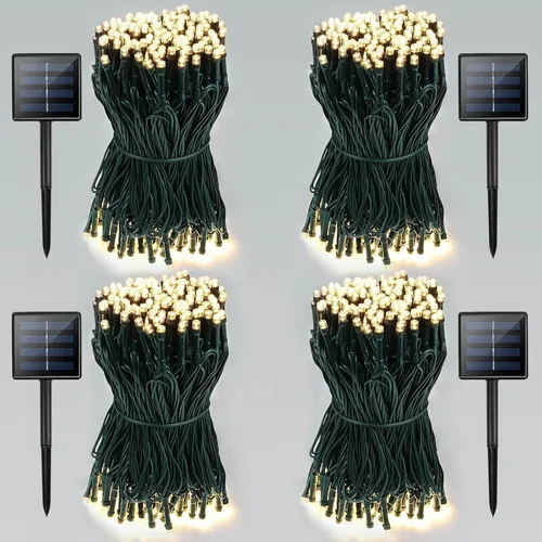 Vista 24 de 4th of July Decorations, Solar American Flag Lights Outdoor with 8 Modes, 18.8FT 25 USA Flags & 50 Red White and Blue LEDs Patriotic String Lights