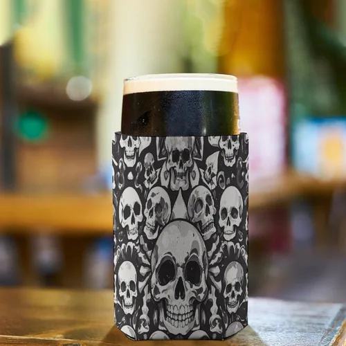 Vista 5 de Black And White Skull Cup Sleeve Reusable Iced Coffee Sleeves Cute Insulated Cup Sleeve for Cold Beverages Coffee Cup Holder Fits All For Regular