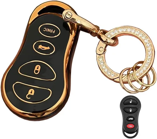 Vista 8 de Funda de TPU suave para llavero Jeep Grand Cherokee Chrysler 300M Dodge Intrepid 1999-2004 (3 botones, negro)