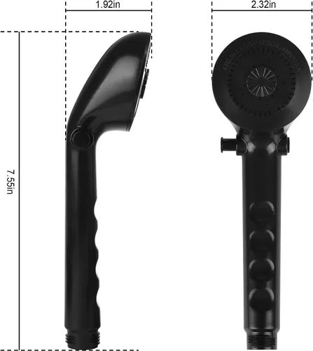 Vista 2 de Cabezal de ducha para RV con manguera - Kits de ducha para RV de exterior no metálicos de repuesto con función de pausa para RVs, quintas ruedas