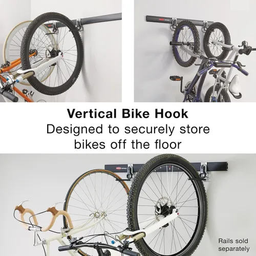 Vista 2 de Sistema de almacenamiento de cochera VerticalRubbermaid FastTrack bicicleta gancho, 1784463