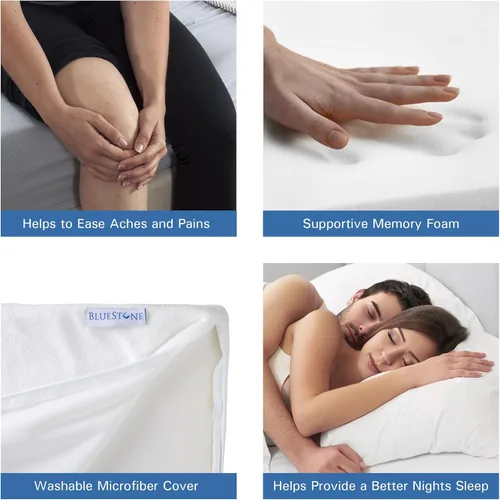 Vista 4 de Almohada de cuña/cojín de apoyo elevado para piernas, rodillas, espalda, cadera y dolor de articulaciones, alivio de la ciática, alineación