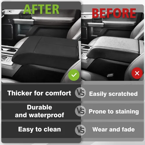 Vista 30 de Muslogy Funda para reposabrazos de consola central apta para Chevy Silverado/Tahoe y GMC Sierra/Yukon 2007-2013, cómoda almohadilla