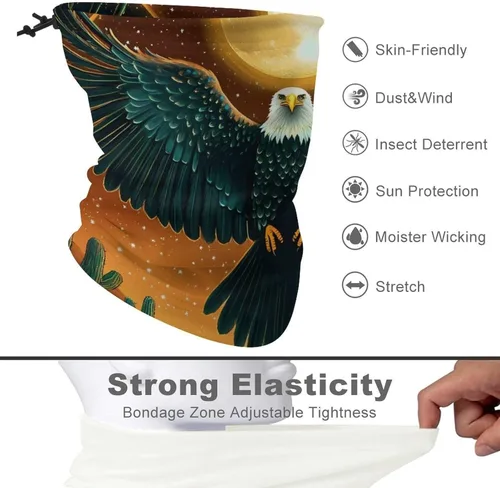 Vista 3 de Ea-gles Sun And Desert Neck Gaiter Windproof Face Mask Scarf Warmth Breathable Bandana for Men Women