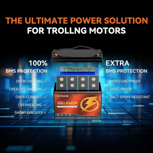 Vista 2 de 12V 100Ah lithium battery with Bluetooth for trolling motor, RV, Comping, Marine, Solar, Off-Grid, Lifepo4 Battery Deep Cycles Rechargeable Low Temp