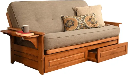 Vista 24 de Kodiak Furniture Futón Phoenix, tamaño completo, gamuza azul marino