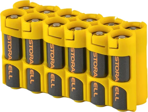 Vista 11 de Soporte para 12 baterías Storacell, AA Powerpax, color amarillo.