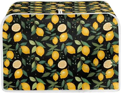 Vista 22 de Talayituse Cubierta para tostadora con estampado de flores de gato, ranura ancha de 2 rebanadas, cubierta ligera para tostadora, protección contra