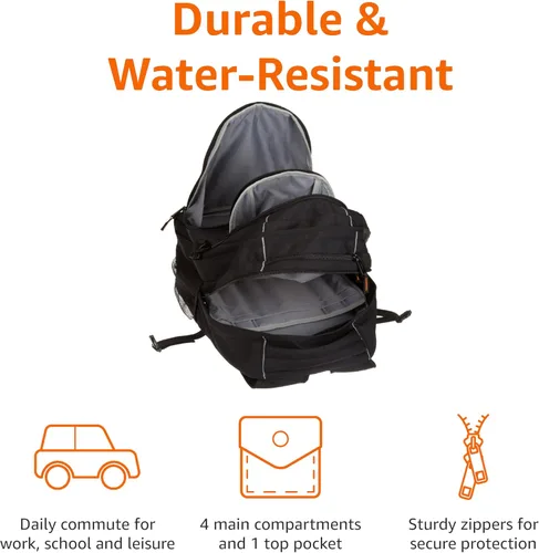 Vista 5 de Yaxa Basics Mochila para laptop que se ajusta a laptops de hasta 17 pulgadas, negro