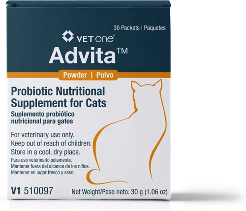 VetOne Advita - Suplemento nutricional probiótico en polvo para gatos, 30 paquetes (0.04 oz)