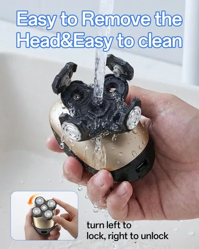 Vista 6 de Maquinillas de afeitar eléctricas para mujer, afeitadora corporal recargable 5 en 1, removedor de vello húmedo y seco impermeable, recortadora