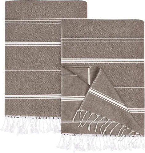 Vista 24 de Utopia Towels Paquete de 2 toallas de playa turcas, de 40 x 72 pulgadas, de gran tamaño, 100% algodón, sin arena, ligera, absorbente, de secado