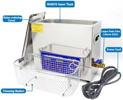 Vista 2 de Professional 30L Ultrasonic Cleaner with Digital Timer & Heater - Stainless Steel Jewelry, Watch, Denture & Eyeglass Deep Cleaning & Stain Removal