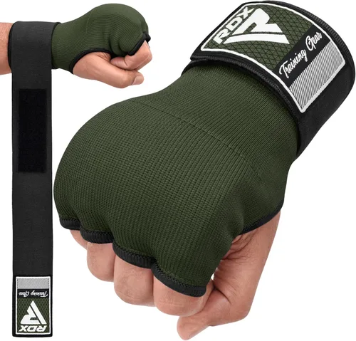 Vista 9 de RDX - Guantes de boxeo con acolchado de gel, para hombres y mujeres, con correas de muñeca elásticas de 100 cm de largo, rápidos, puños protectores