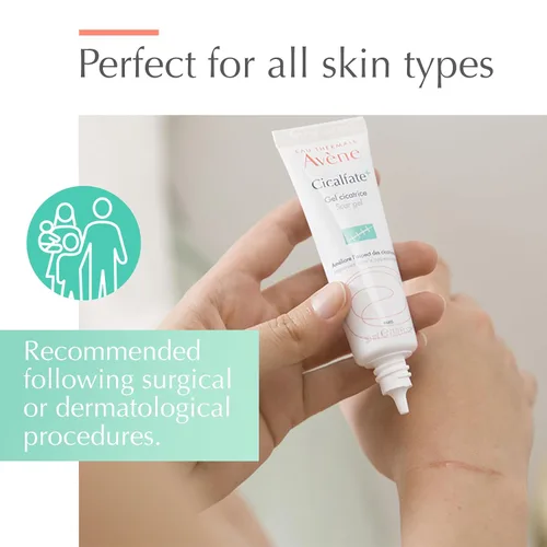 Vista 6 de Eau Thermale Avène Cicalfate+ Gel de cicatriz, gel de masaje de silicona para cicatrices, cicatrices superficiales, cicatrices dermatológicas, 1