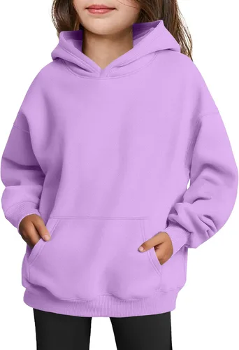 Vista 18 de Arshiner Sudaderas con Capucha de Gran Tamaño para Niñas Sudaderas Pullover de Forro Polar Conjuntos Casuales de Moda para Niños Ropa de Otoño Rojo