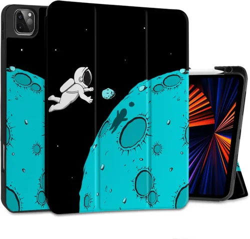 TWOLSKOO Funda para iPad Pro de 11 pulgadas de 4ª generación 2022, [Soporte para lápiz integrado] Soporte triple y encendido automático/apagado