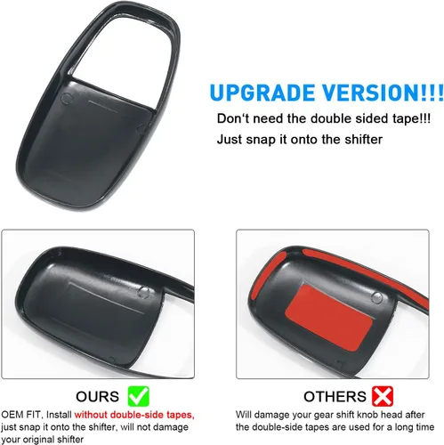 Vista 2 de Cubierta de cabeza de perilla de cambio de marcha para accesorios Dodge Charger 2015-2023 Challenger 2015-2024 Durango 2016-2026, inserción