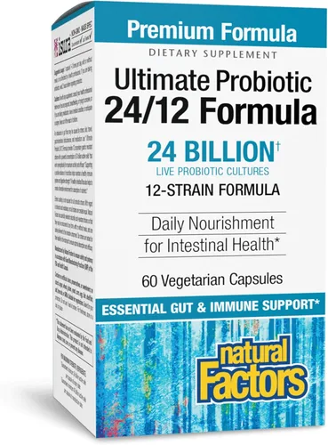 Natural Factors Ultimate Probiotic 24/12 Formula - Suplemento de apoyo a la salud digestiva con probióticos - Suplemento de apoyo para la inmunidad