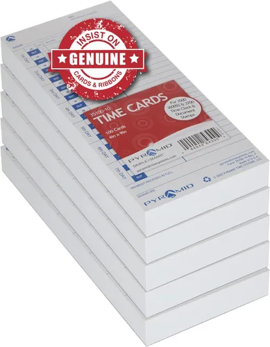 Vista 7 de Pyramid - Tarjetas de tiempo recicladas al 30% para modelos piramidales 3500 y 3700, 4 x 9 pulgadas, paquete de 100