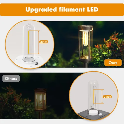 Vista 7 de Paquete de 8 luces solares para caminos al aire libre, luces solares brillantes para senderos exteriores, impermeables, luces solares para acera