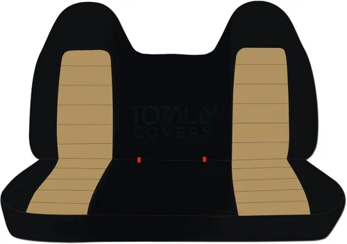 Vista 11 de Cubiertas de asiento de camión de dos tonos para Ford con (Banca sólida frontal delantera / trasera) con/sin reposacabezas separados (21 colores)