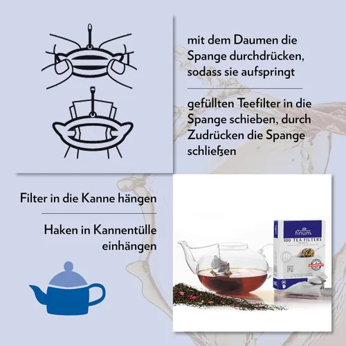 Vista 3 de Finum Tea Click - Clip de acero inoxidable para filtros de bolsa de té