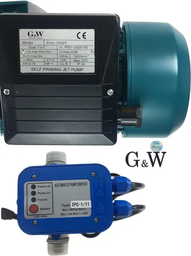 Vista 2 de Bomba de chorro y refuerzo de pozo poco profundo con controlador inteligente presión para el hogar 1 HP 110 V G&W sin tanque sin necesidad de tanque