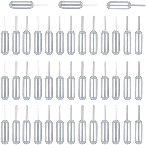 Vista 4 de Pipetas de postre de 0.1 fl oz, 60 pipetas de transferencia de plástico con gotero inyector líquido para magdalenas fresas (60)