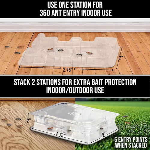 Vista 3 de Catchmaster DEFIANT - Recambio de trampas para hormigas reutilizables para interiores (paquete de 16) – Eficaz mata hormigas líquido – Cebo