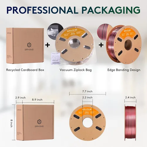 Vista 41 de ERYONE Filamento de ácido poliláctico (PLA) de seda para impresora 3D, de 1.75 mm +/- 0.03 mm, carrete de 1 kg (2.2 libras), verde esmeralda seda