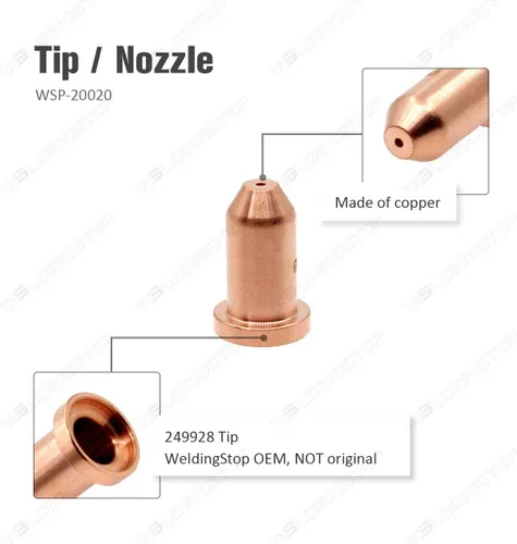 Vista 6 de 10 piezas de corte de plasma XT40 antorcha consumibles electrodo 249926 boquilla 40A 249928 punta para molino