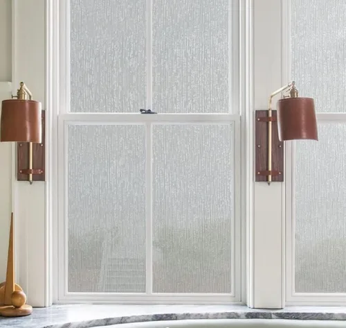 Vista 4 de Danodoi Película de privacidad para ventana de 17.7 x 157 pulgadas, diseño cepillado, película de vidrio esmerilado, calcomanías opacas